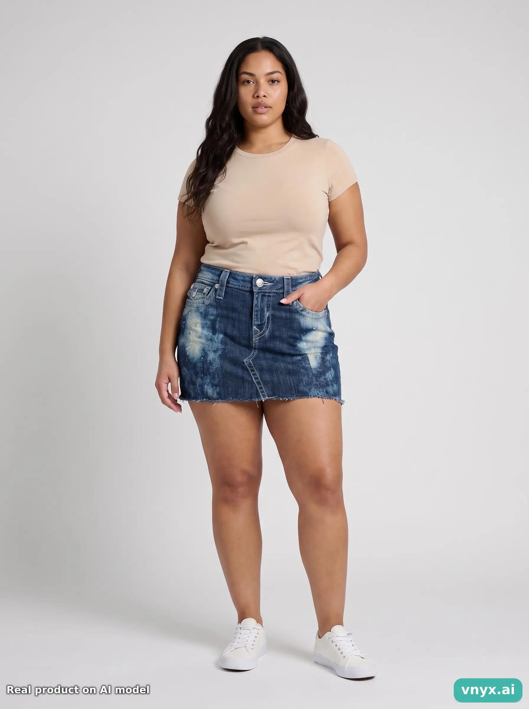 Second Life - Vintage True Religion Dark Blue Denim Skirt Women W32 6/6