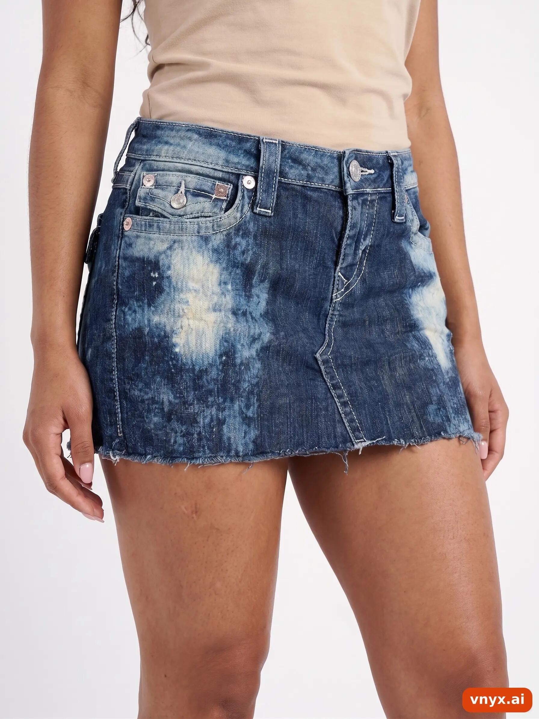 Second Life - Vintage True Religion Dark Blue Denim Skirt Women W32 5/6
