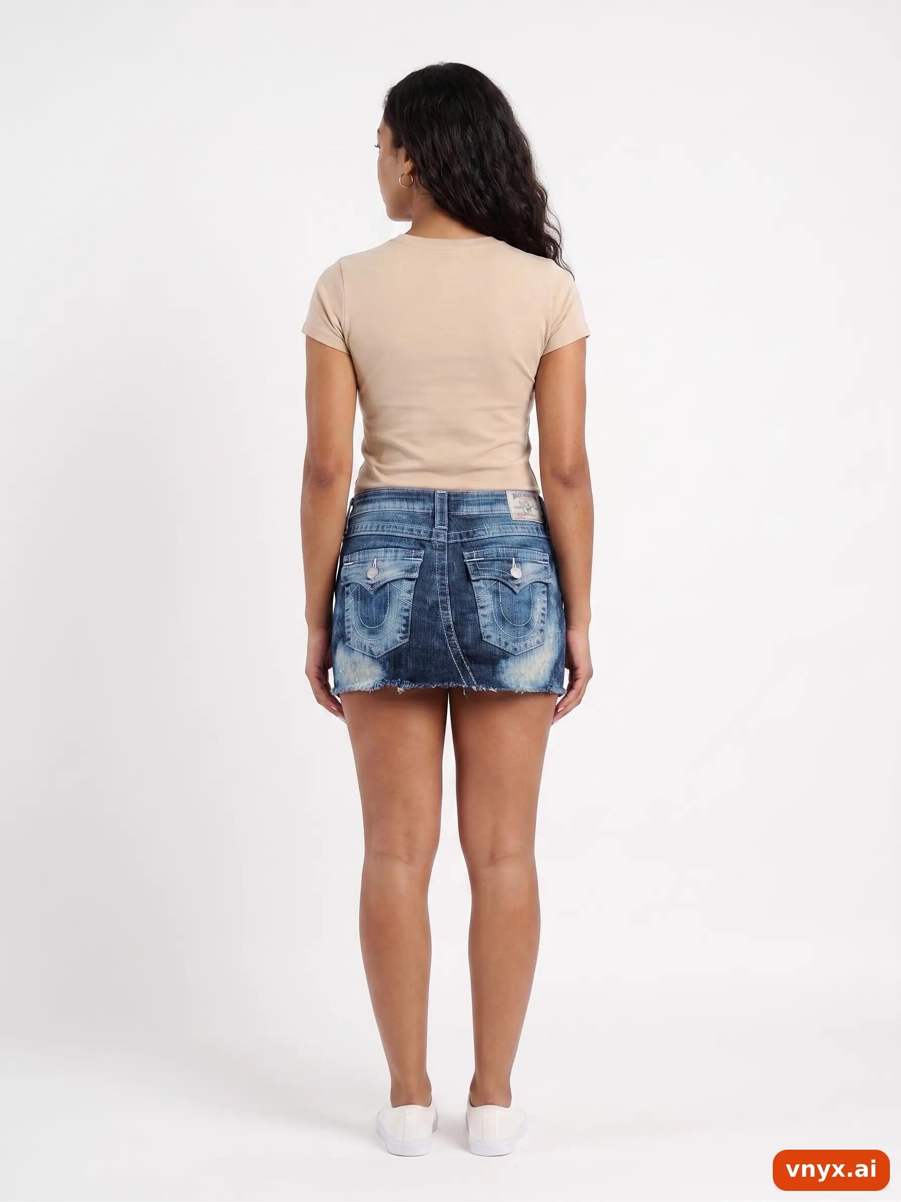 Second Life - Vintage True Religion Dark Blue Denim Skirt Women W32 2/6