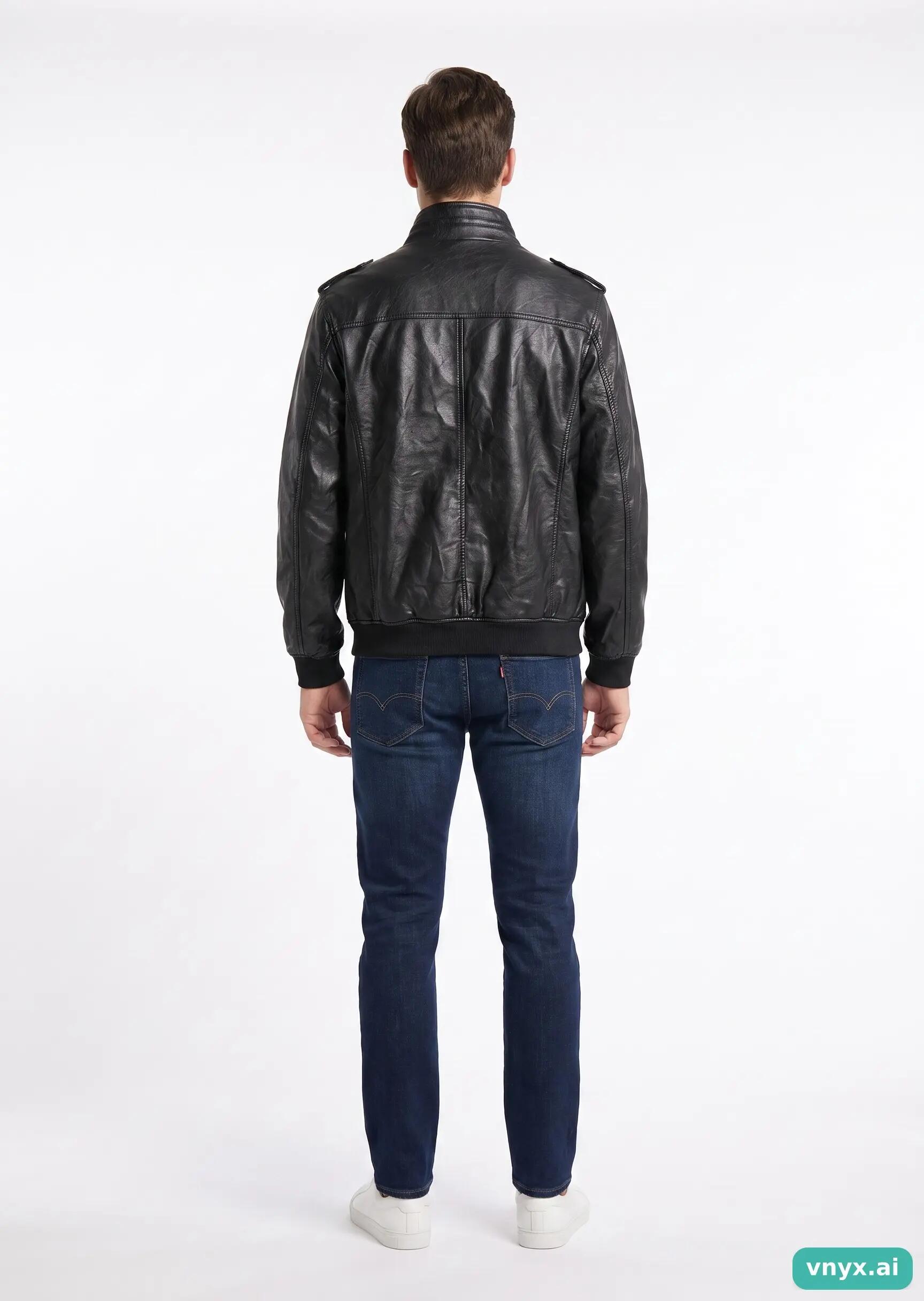 Second Life - Vintage Levi Strauss & Co. Ebony Leather Jacket Men L 4/5