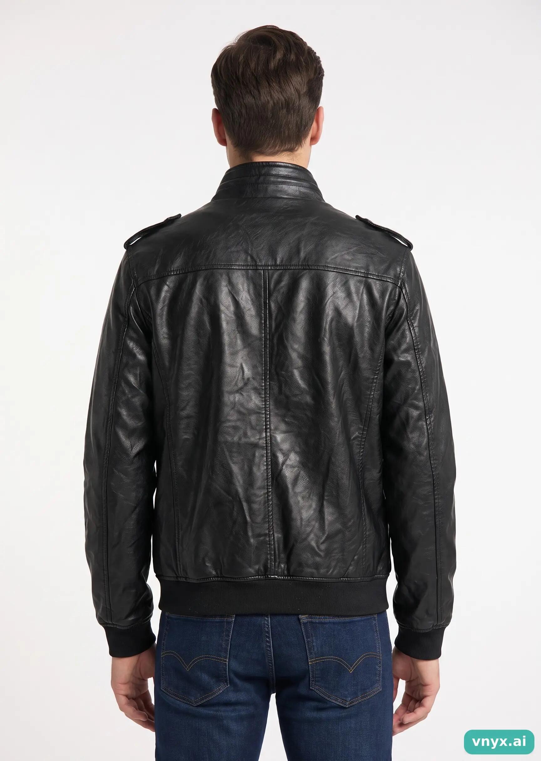 Second Life - Vintage Levi Strauss & Co. Ebony Leather Jacket Men L 2/5