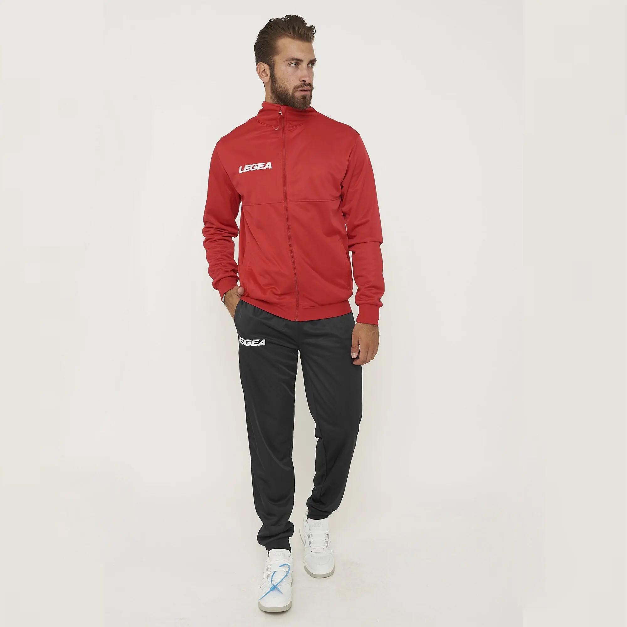 Chaqueta con cremallera unisex CUBA roja Junior 3/8