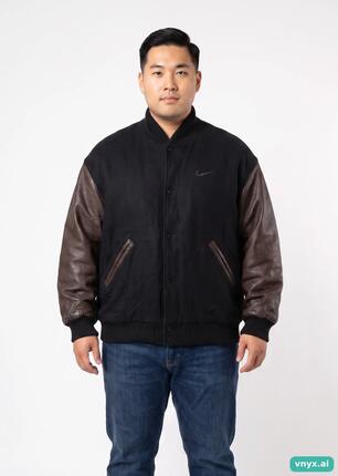 Second Life - Vintage Nike Black Bomber Jacket Men XXL