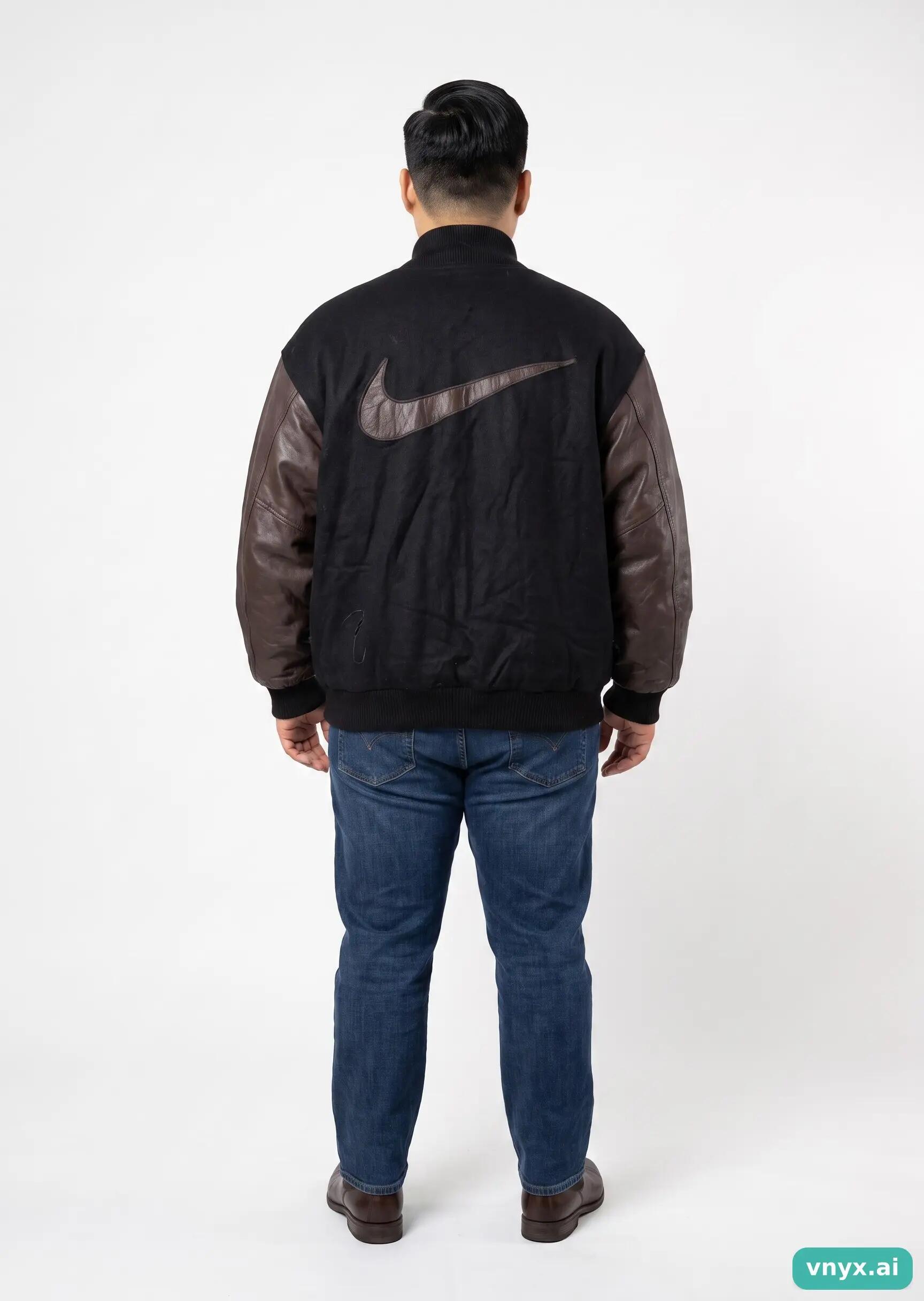 Second Life - Vintage Nike Black Bomber Jacket Men XXL 4/5