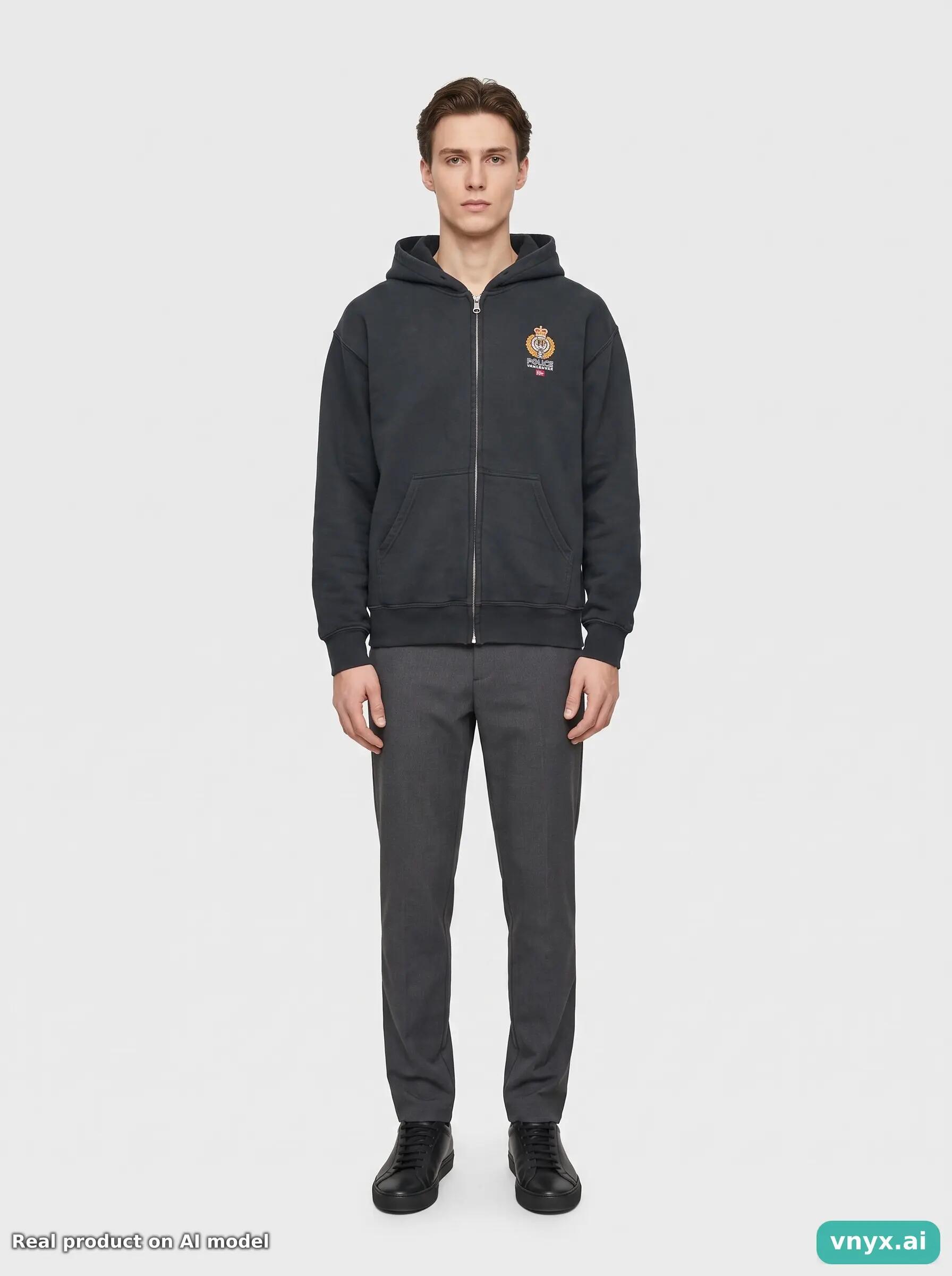 Second Life - Gildan Men's S Vancouver Police Zip Hoodie 3/6