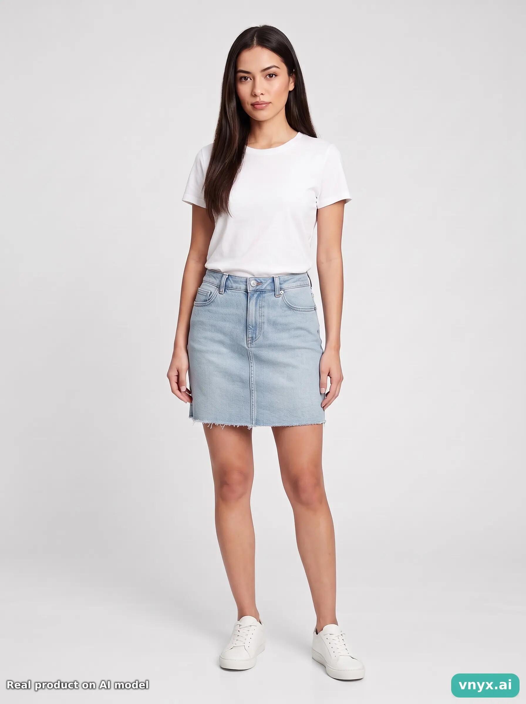 Second Life - Vintage VERO MODA Light Blue Denim Skirt Women W32 6/6