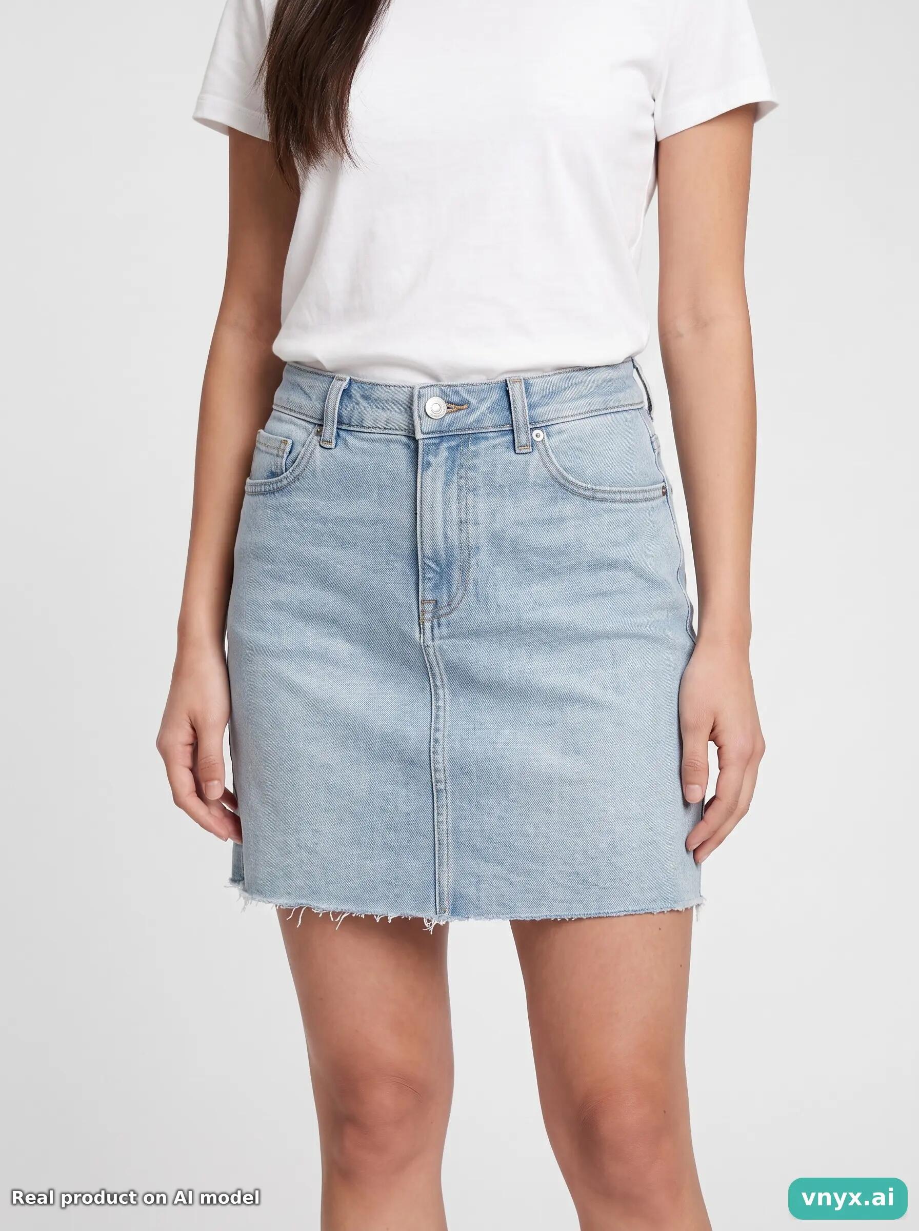 Second Life - Vintage VERO MODA Light Blue Denim Skirt Women W32 5/6