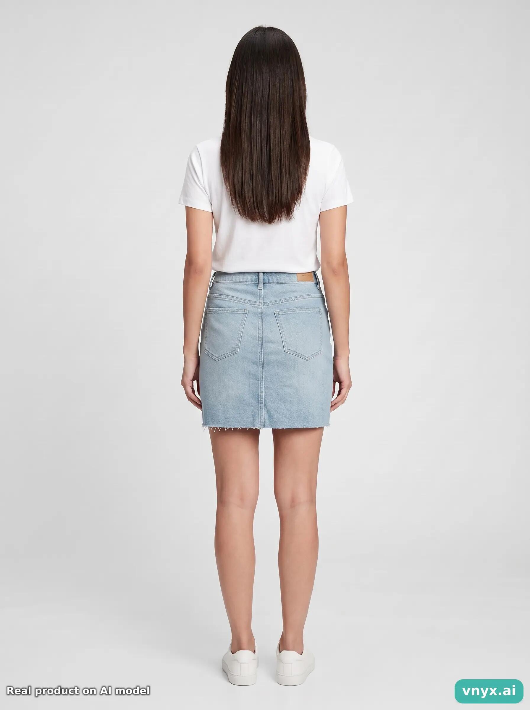 Second Life - Vintage VERO MODA Light Blue Denim Skirt Women W32 4/6