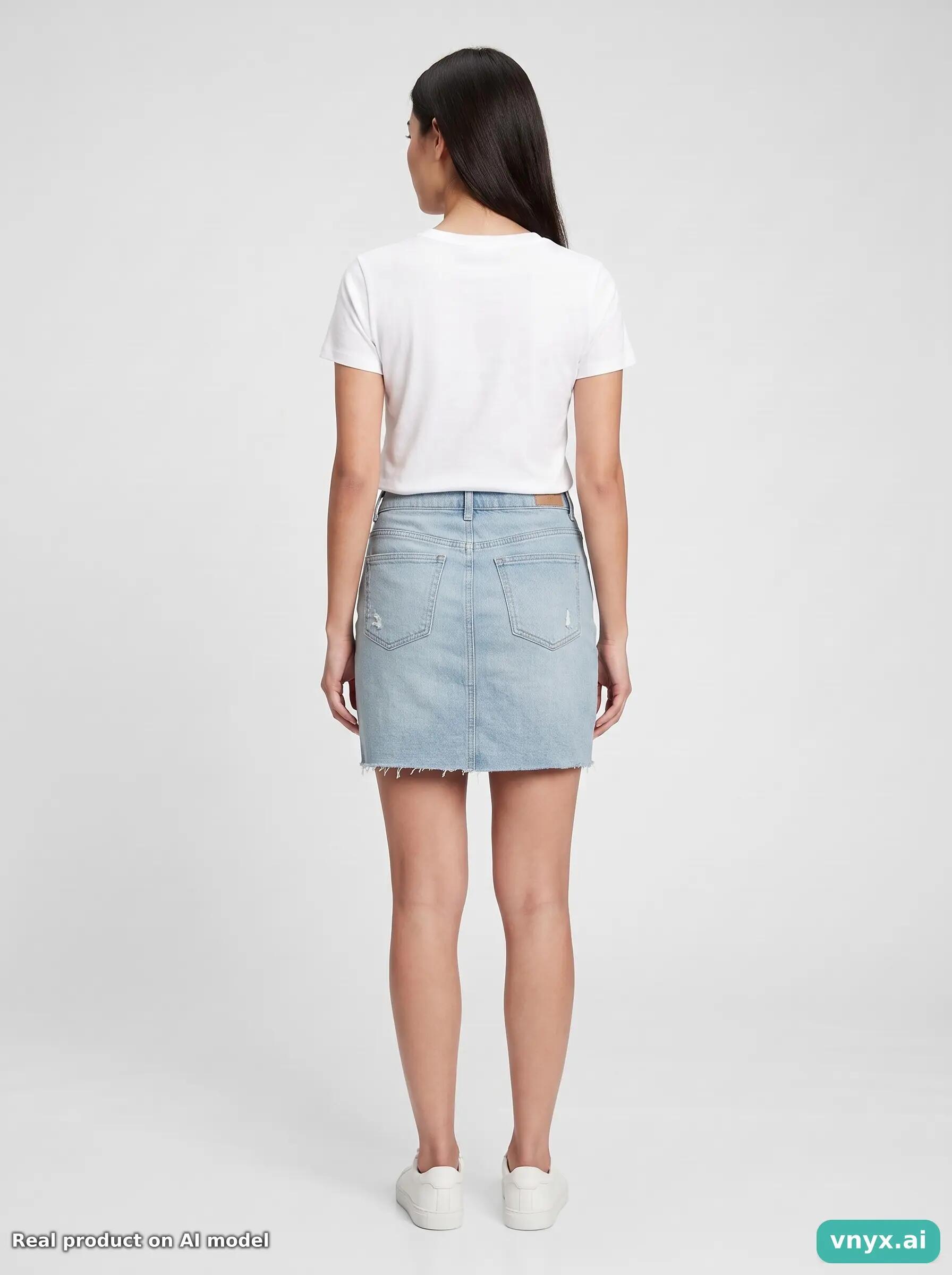 Second Life - Vintage VERO MODA Light Blue Denim Skirt Women W32 2/6