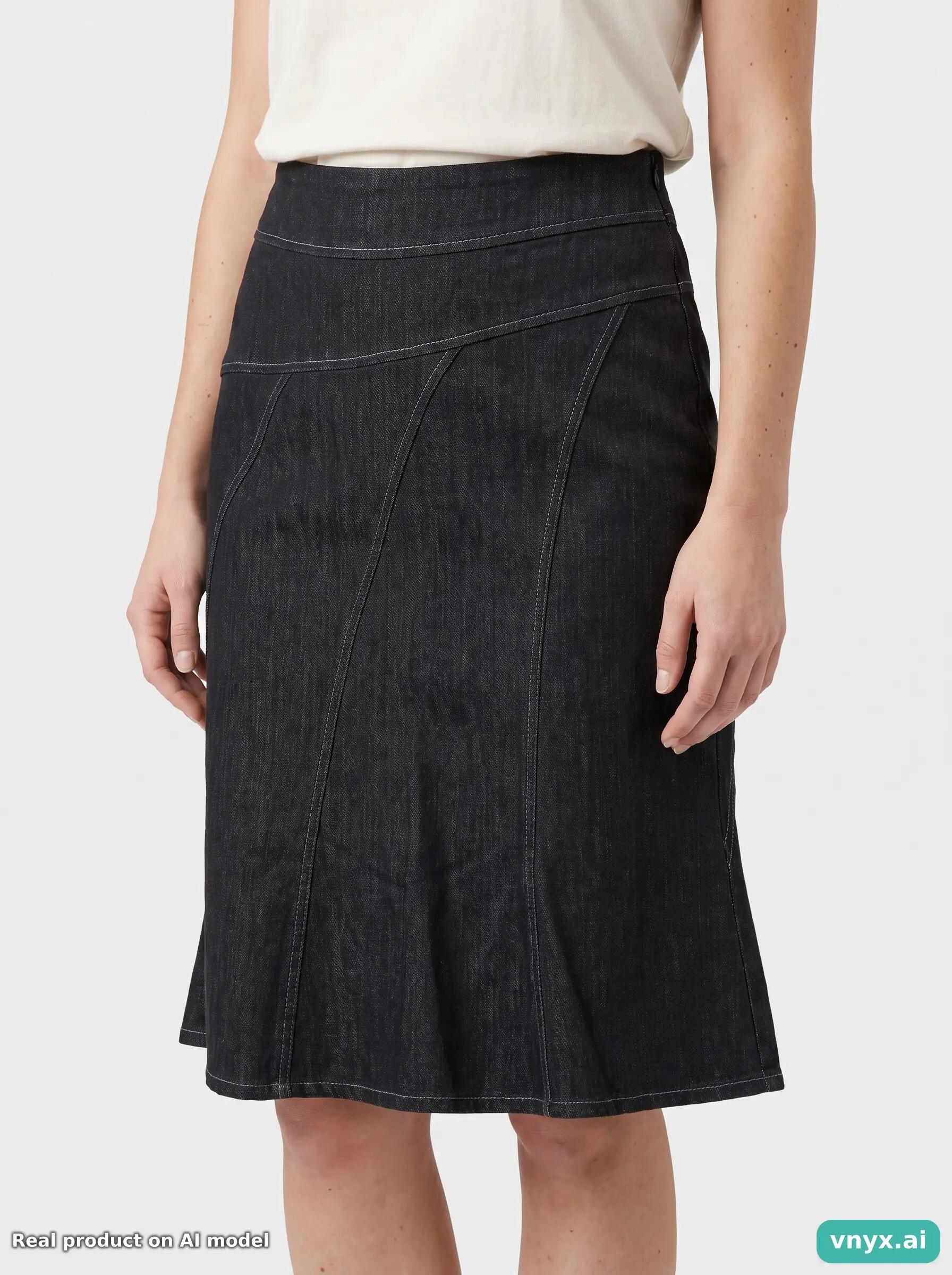 Second Life - Vintage NEXT Classic Black Denim Skirt Women W28 6/6