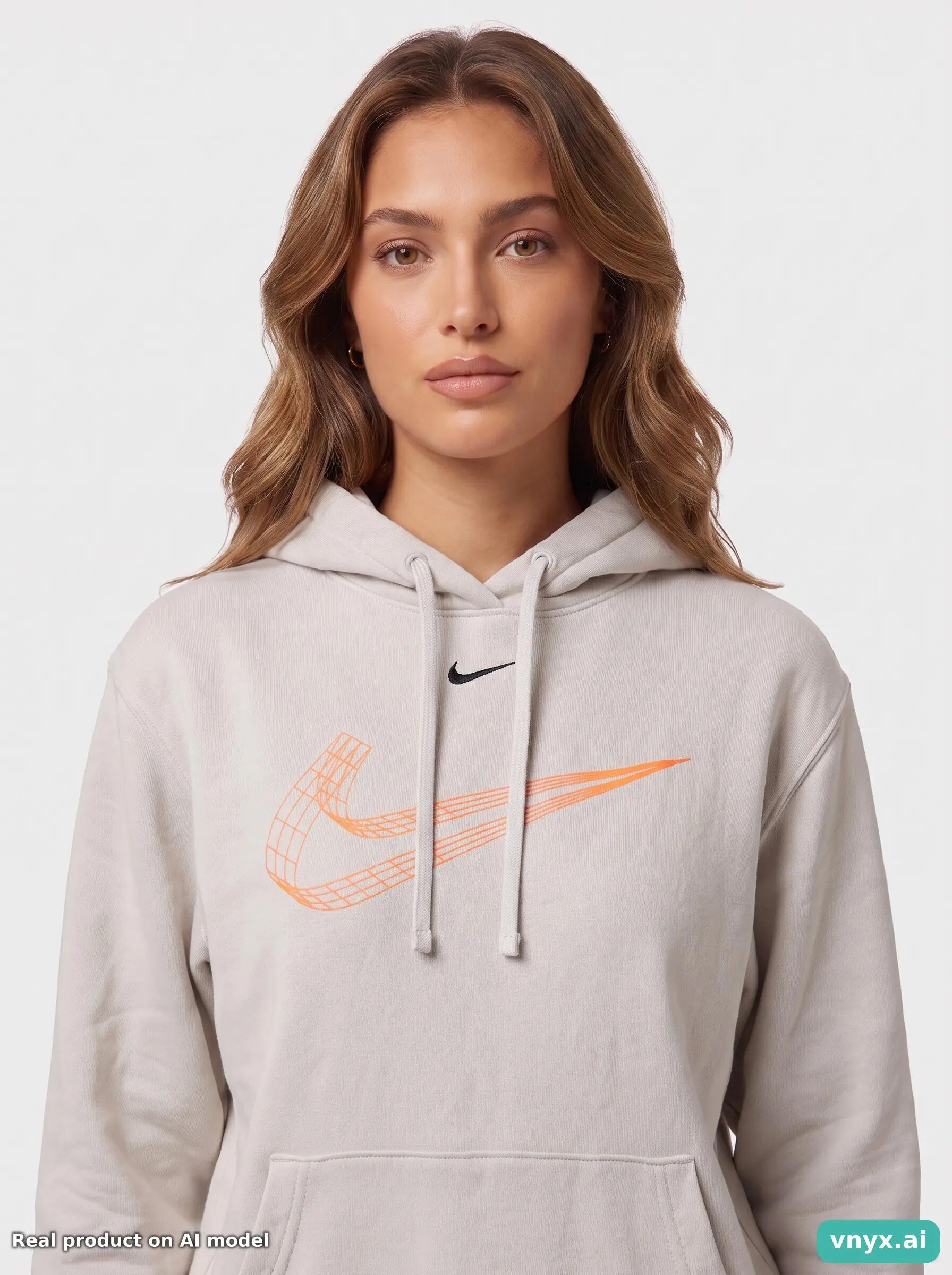 Second Life - Vintage Nike Light Grey Hoodie Women S 5/6