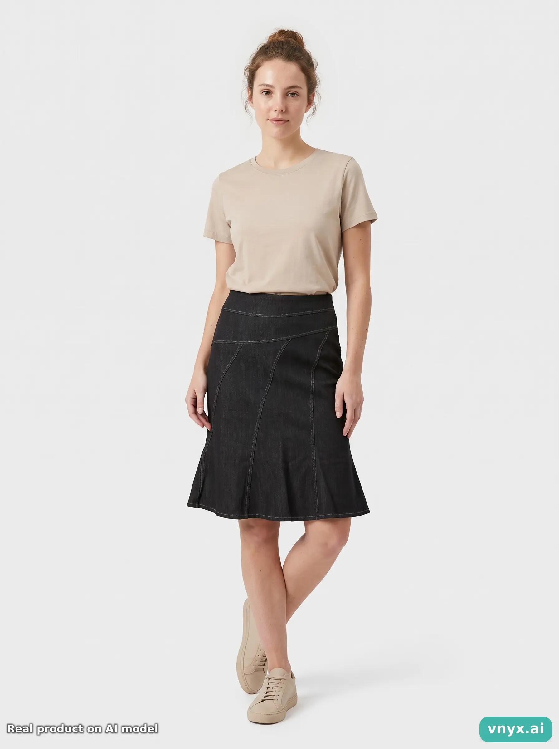 Second Life - Vintage NEXT Classic Black Denim Skirt Women W28 5/6