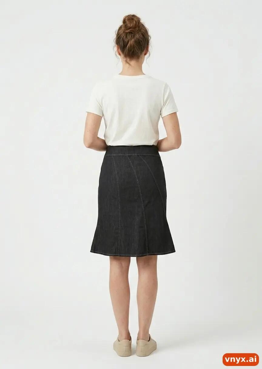 Second Life - Vintage NEXT Classic Black Denim Skirt Women W28 3/6