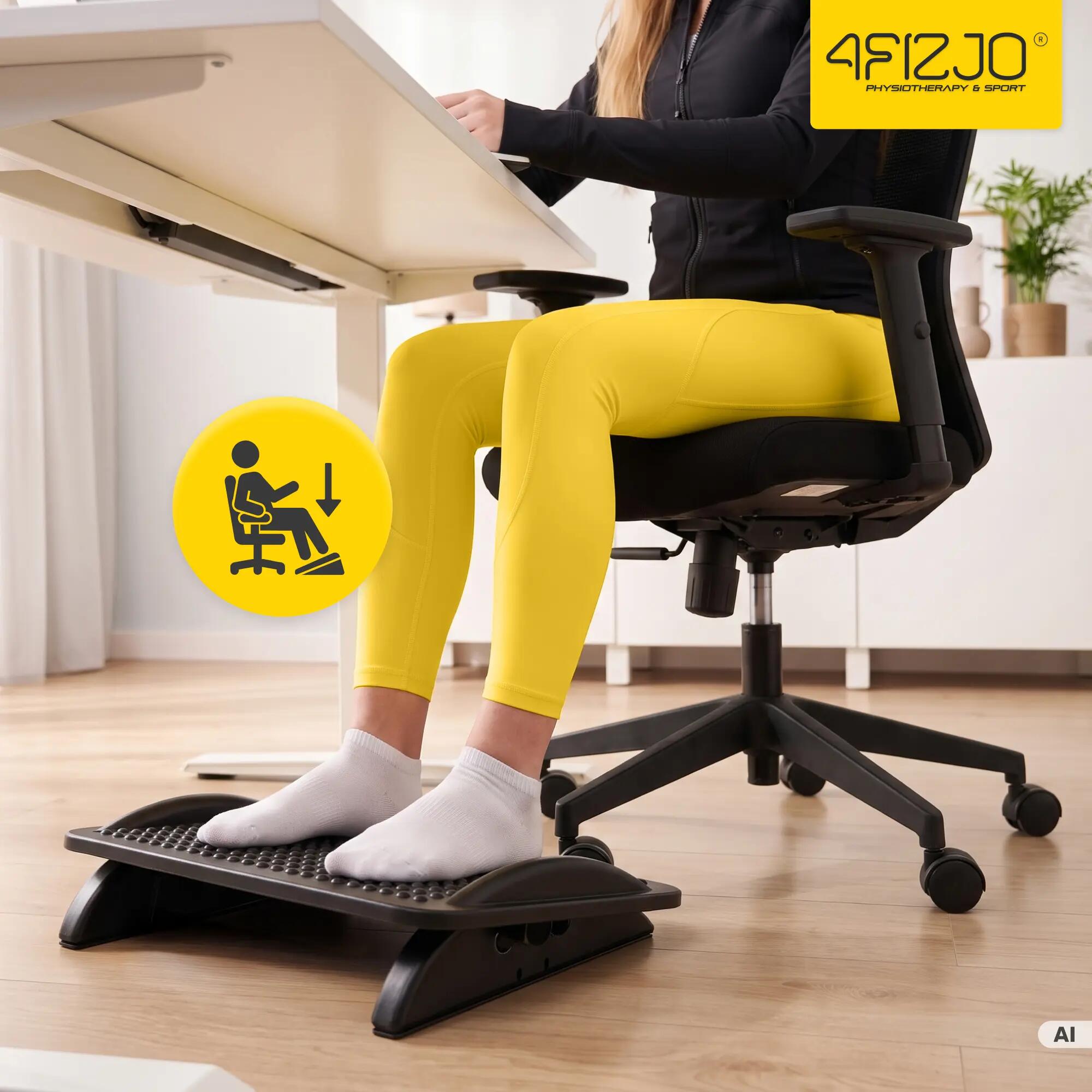 Regulowany podnóżek pod biurko PURE ergonomiczny biurowy 4FIZJO 6/15