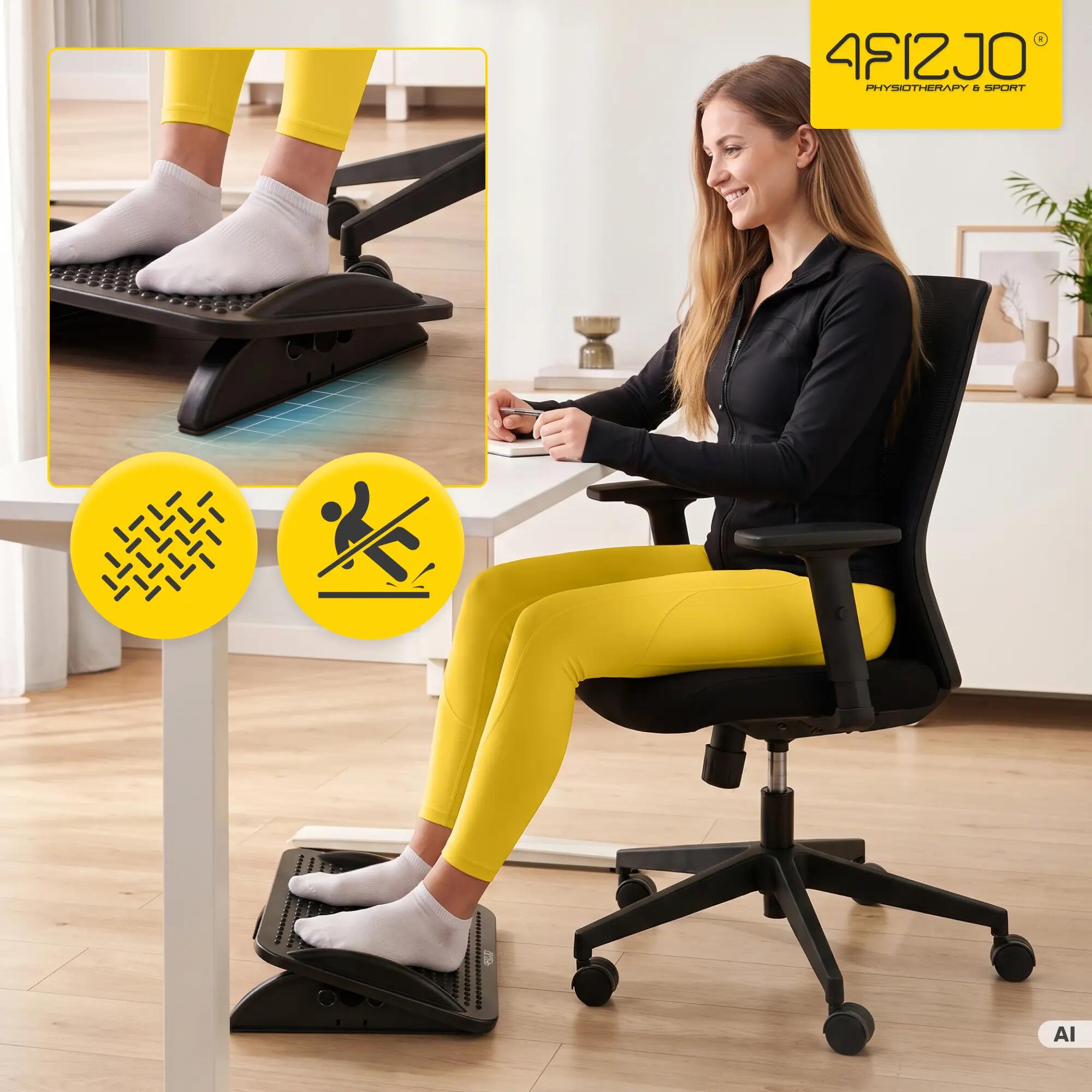 Regulowany podnóżek pod biurko PURE ergonomiczny biurowy 4FIZJO 5/15