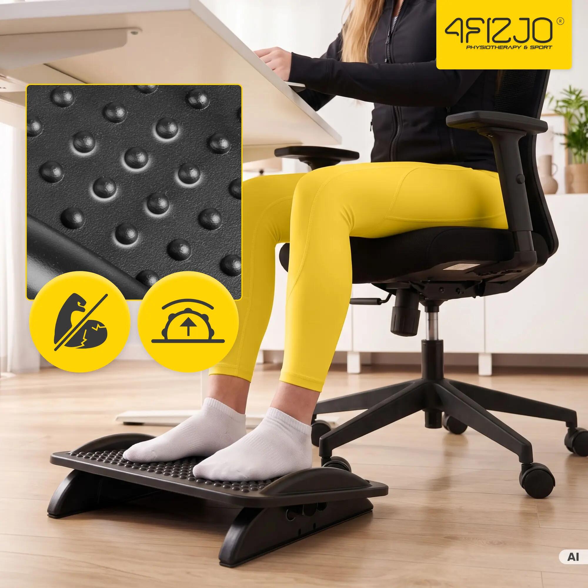 Regulowany podnóżek pod biurko PURE ergonomiczny biurowy 4FIZJO 2/15