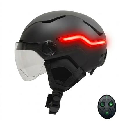 Casque Vizion avec feu de freinage LED Taille L (tour de tête 59-61 cm) - Noir
