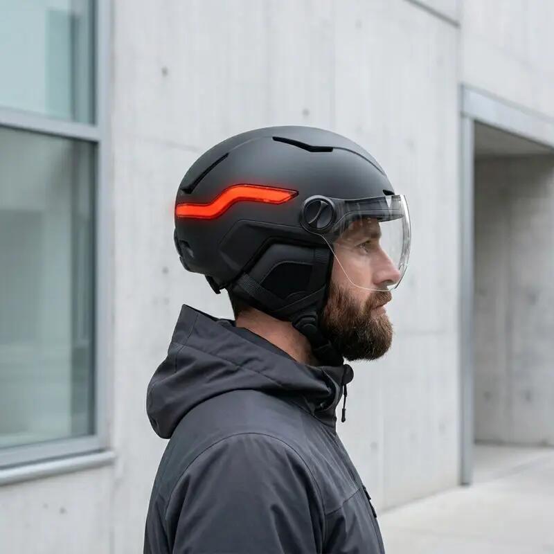 Casque Vizion avec feu de freinage LED Taille M (tour de tête 55-58 cm) - Noir 5/6