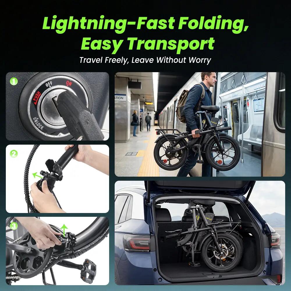 U4 Elektrofahrrad für Erwachsene | 36V10,4Ah Akku | 16" Reifen 10/15