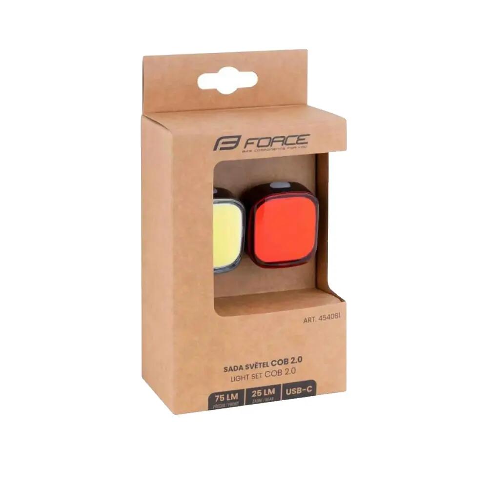 Éclairage de vélo Force cob 2.0 75/25 lumens 5/5