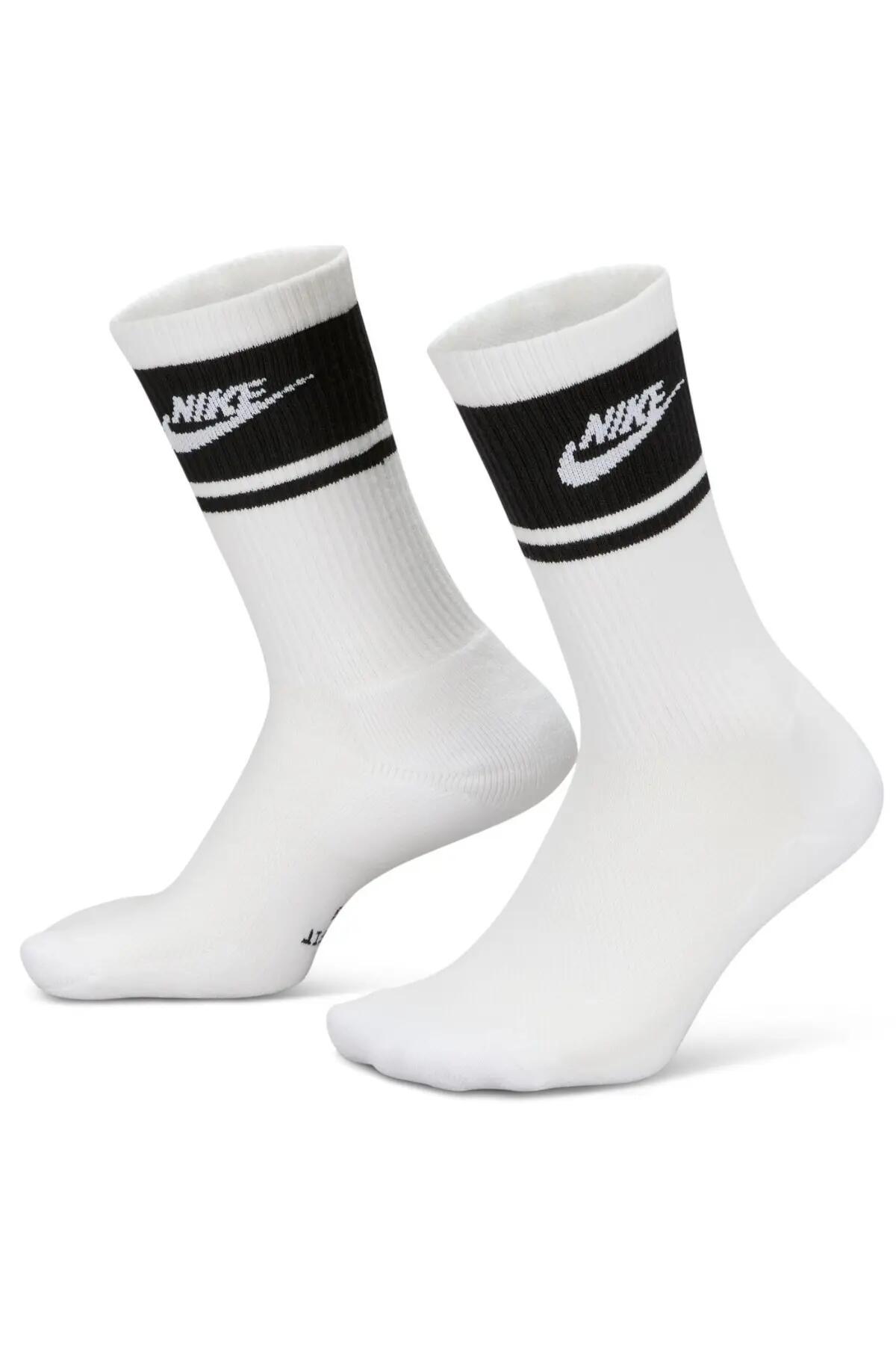 Meias Nike Modelo U Nk Ed Elvd Crw 3p Fta St-144 Cor Branco 4/5