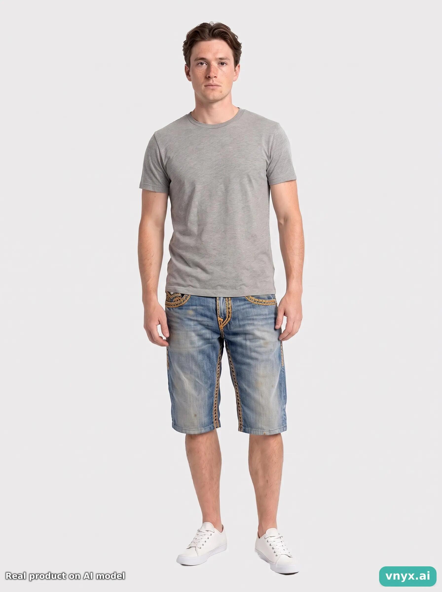 Second Life - Vintage True Religion Light Blue Shorts Men W30 6/6