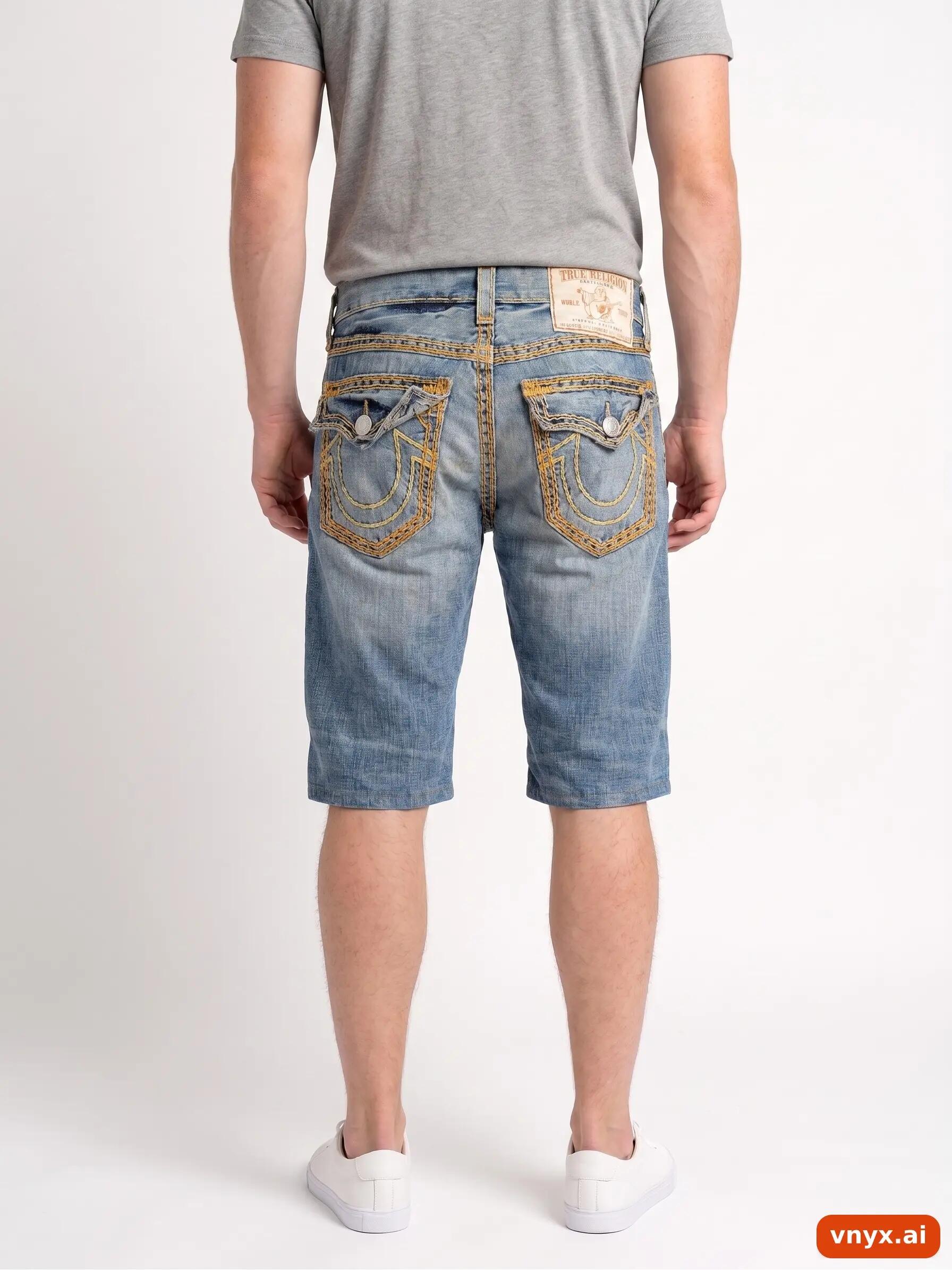 Second Life - Vintage True Religion Light Blue Shorts Men W30 2/6