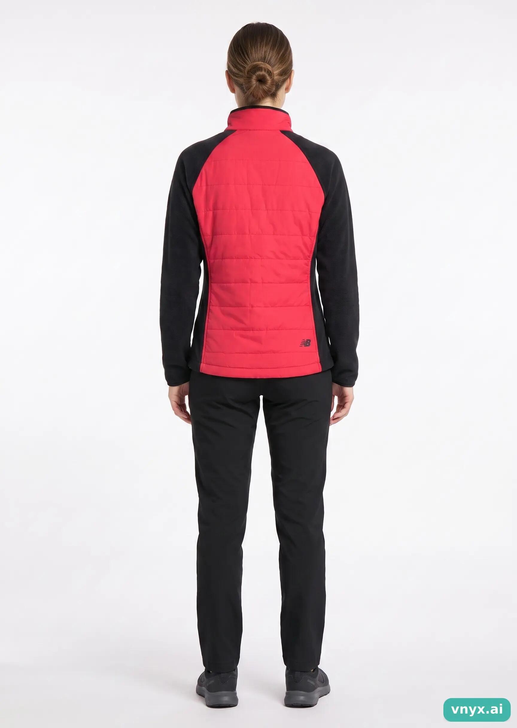 Second Life - Vintage New Balance Crimson/Black Fleece Jacket Women M 4/5