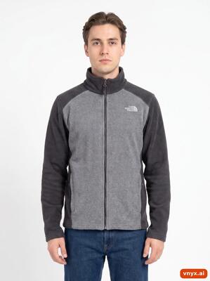 Second life - vintage the north face charcoal/grey fleece jacket for men in