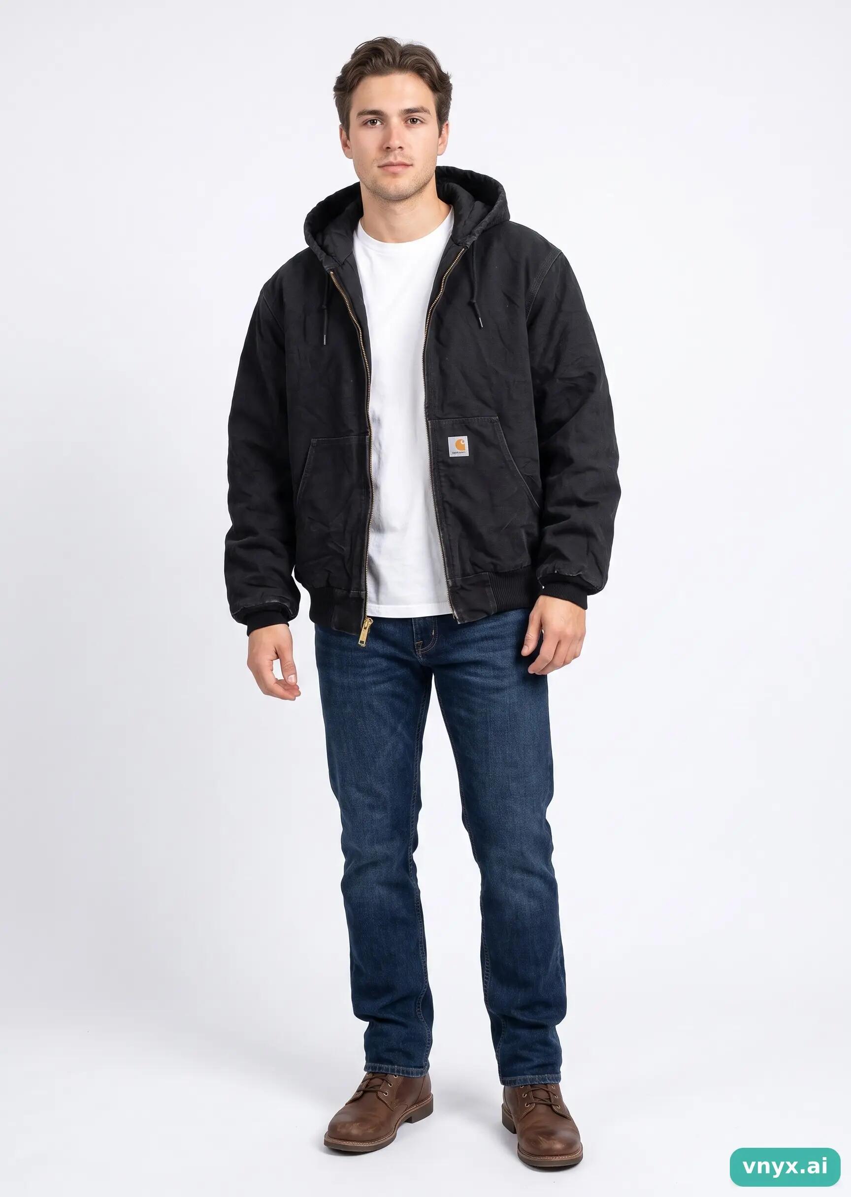 Second Life - Vintage Carhartt Bold Black Outdoor Jacket Men L 3/5