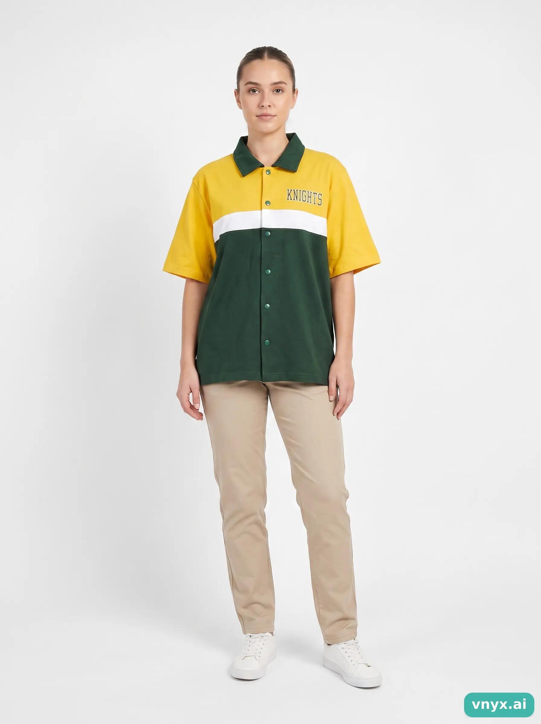 Second Life - Vintage Champion Green Polo Shirt Women L 3/6