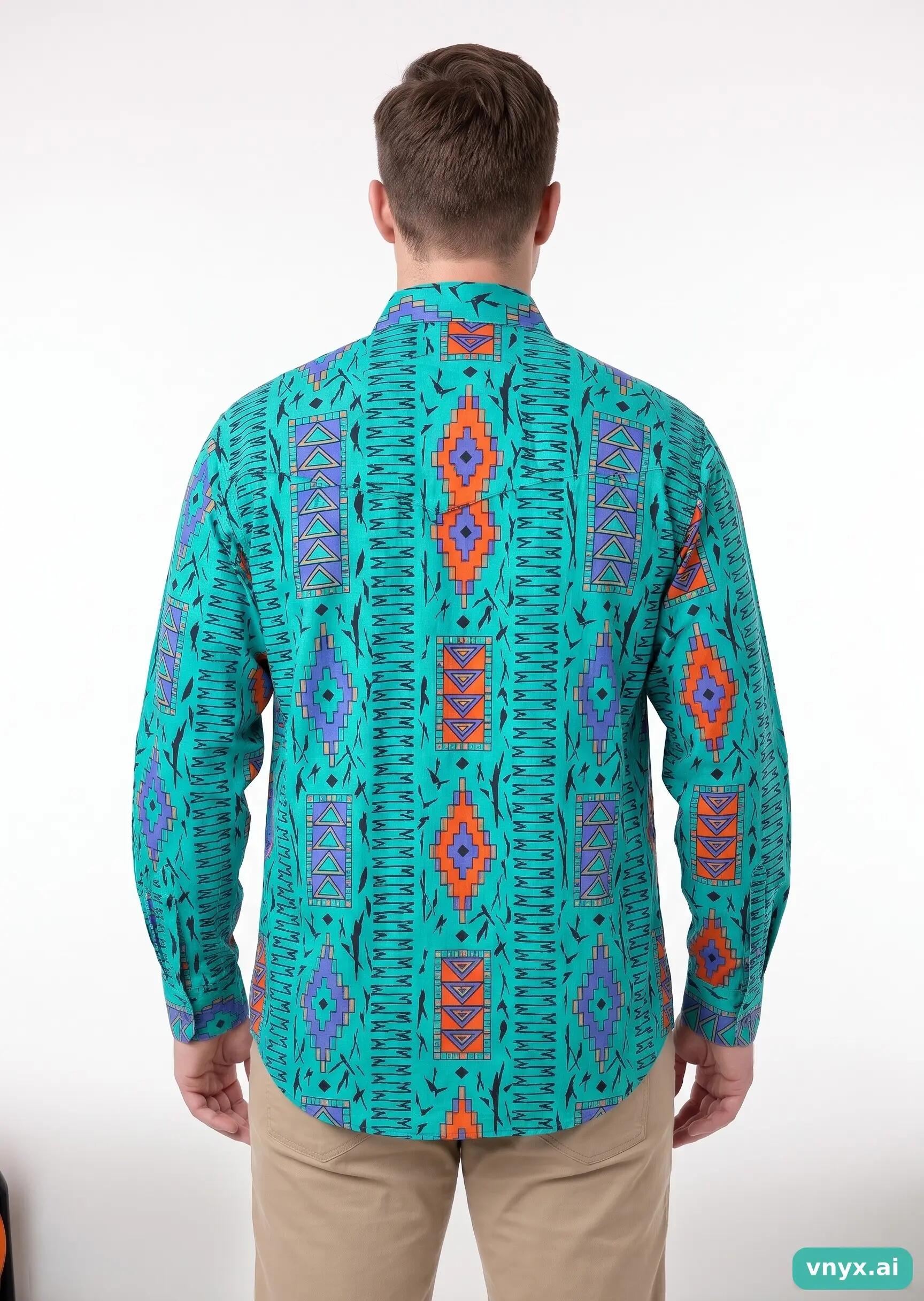 Second Life - Vintage Wrangler Turquoise Casual Shirt Men L 2/5