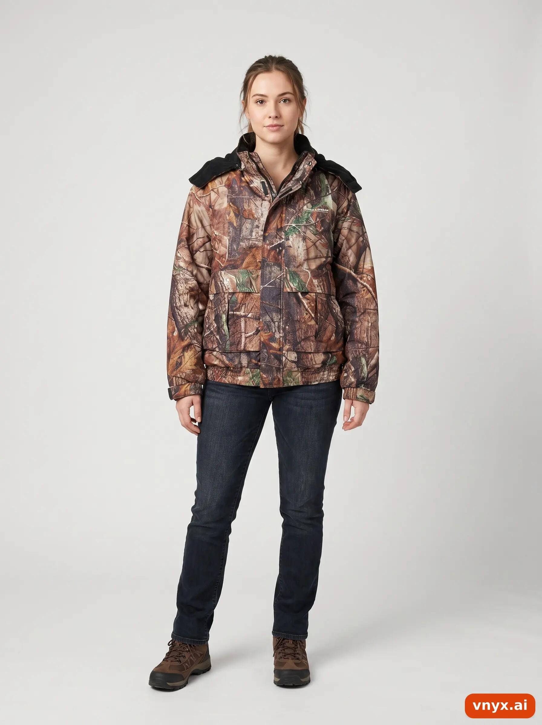 Second Life - Vintage Field & Stream Brown Camouflage Puffer Jacket Women S 3/6
