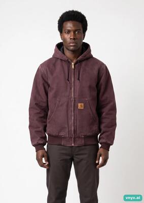 Second life - vintage carhartt burgundy outdoor jacket men m