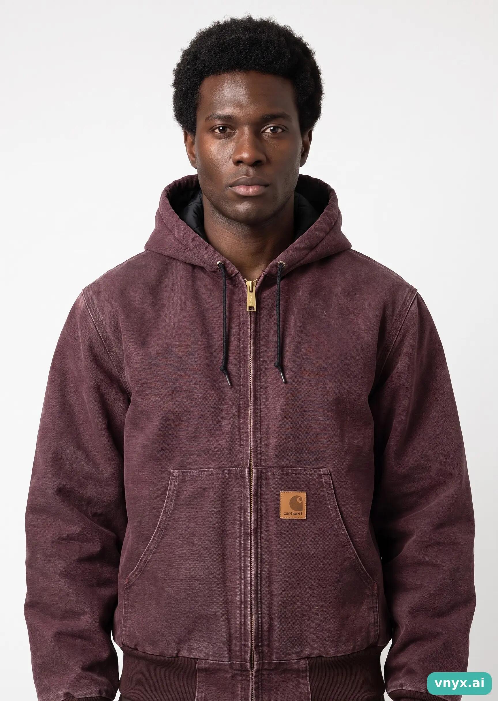 Second Life - Vintage Carhartt Burgundy Outdoor Jacket Men M 5/5