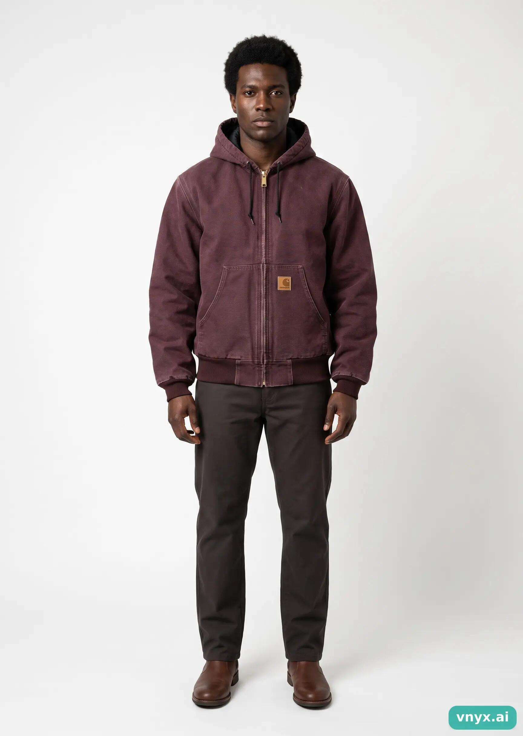 Second Life - Vintage Carhartt Burgundy Outdoor Jacket Men M 3/5
