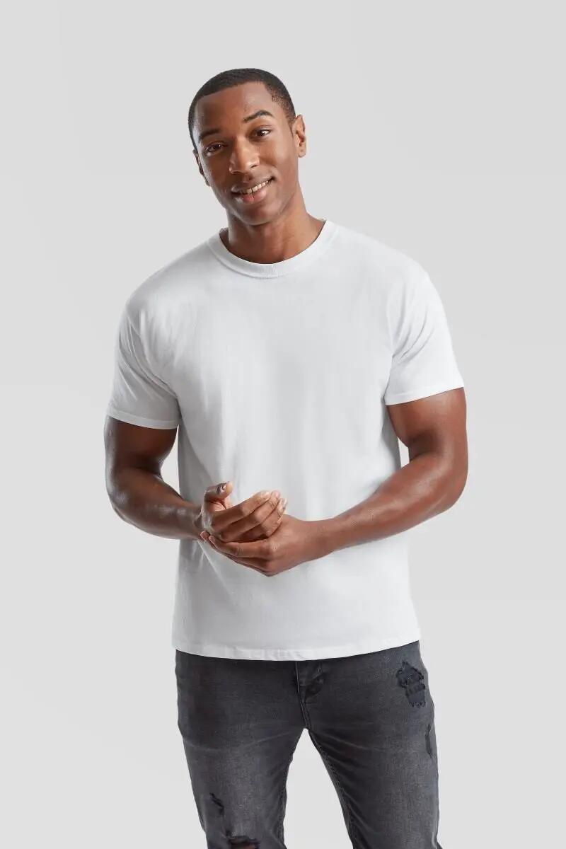 Pack 5 Camisetas Hombre Fruit of the Loom Original 100% Algodón - Blanco 2/4