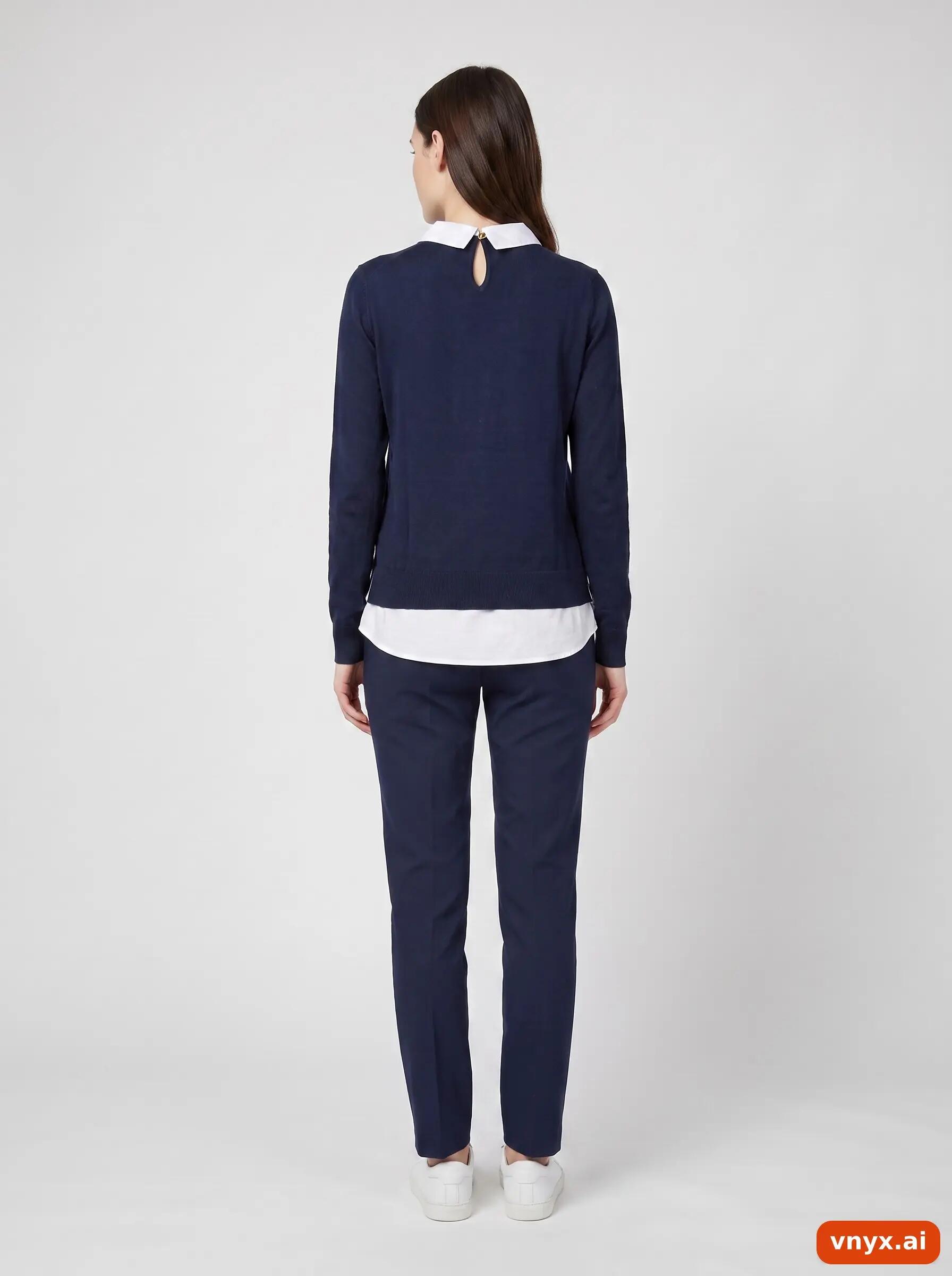 Second Life - Vintage Ted Baker Navy Sweater Women M 4/6