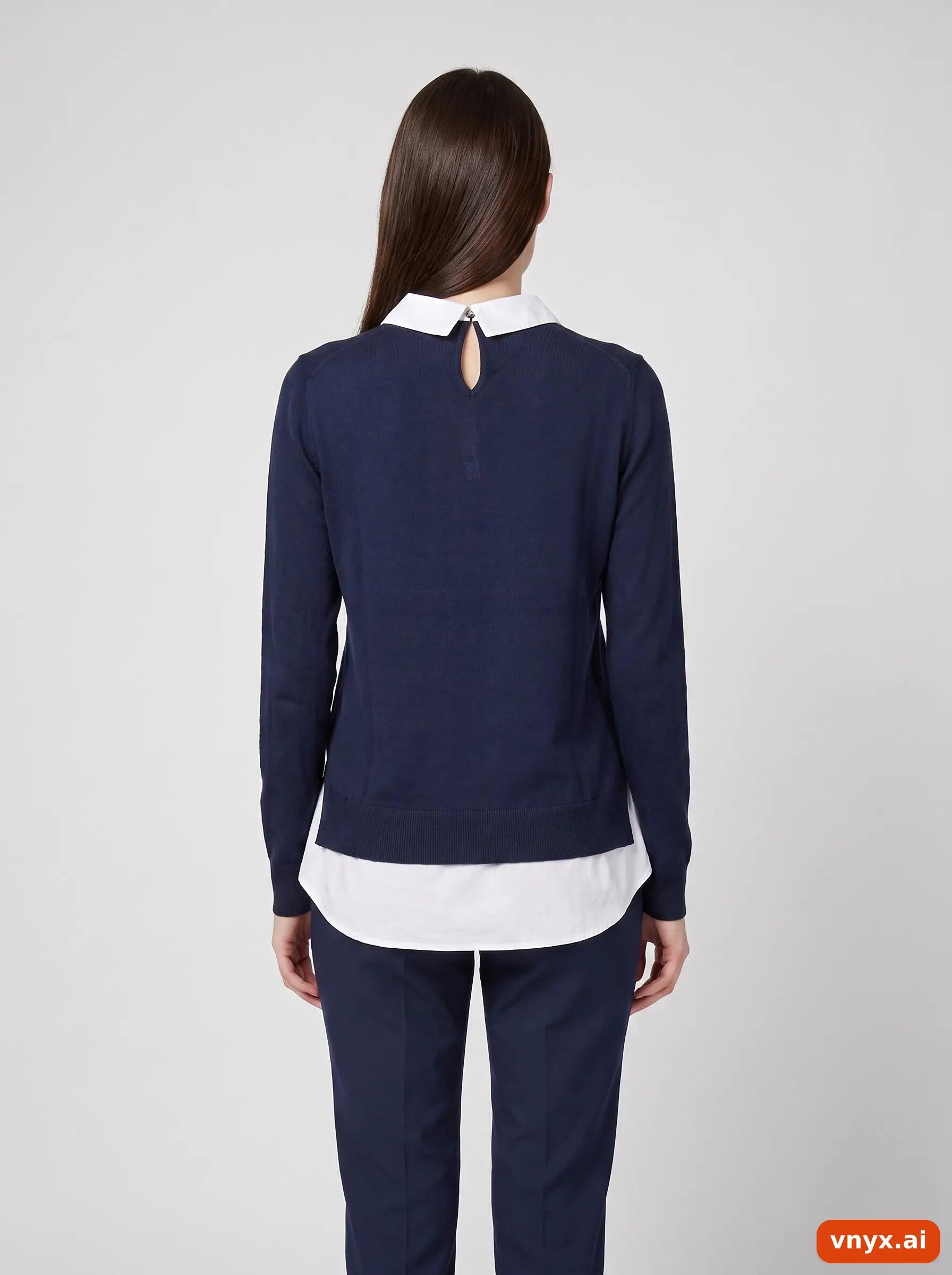 Second Life - Vintage Ted Baker Navy Sweater Women M 2/6