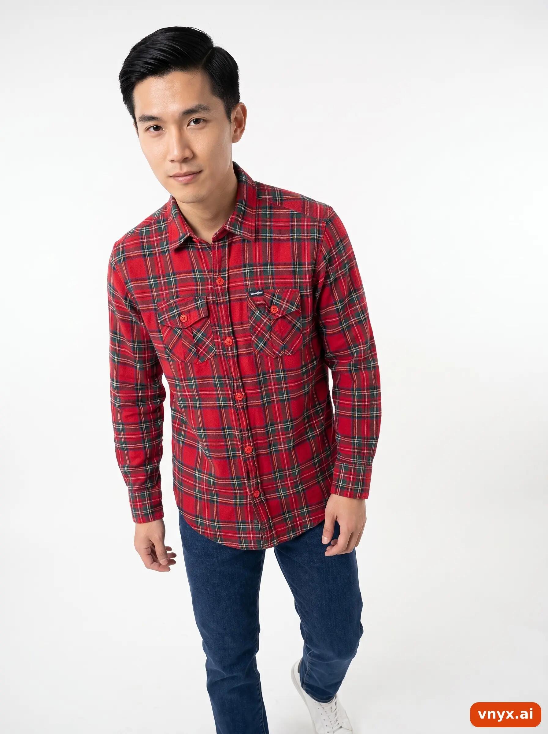 Second Life - Vintage Wrangler Red Casual Shirt Men S 5/6