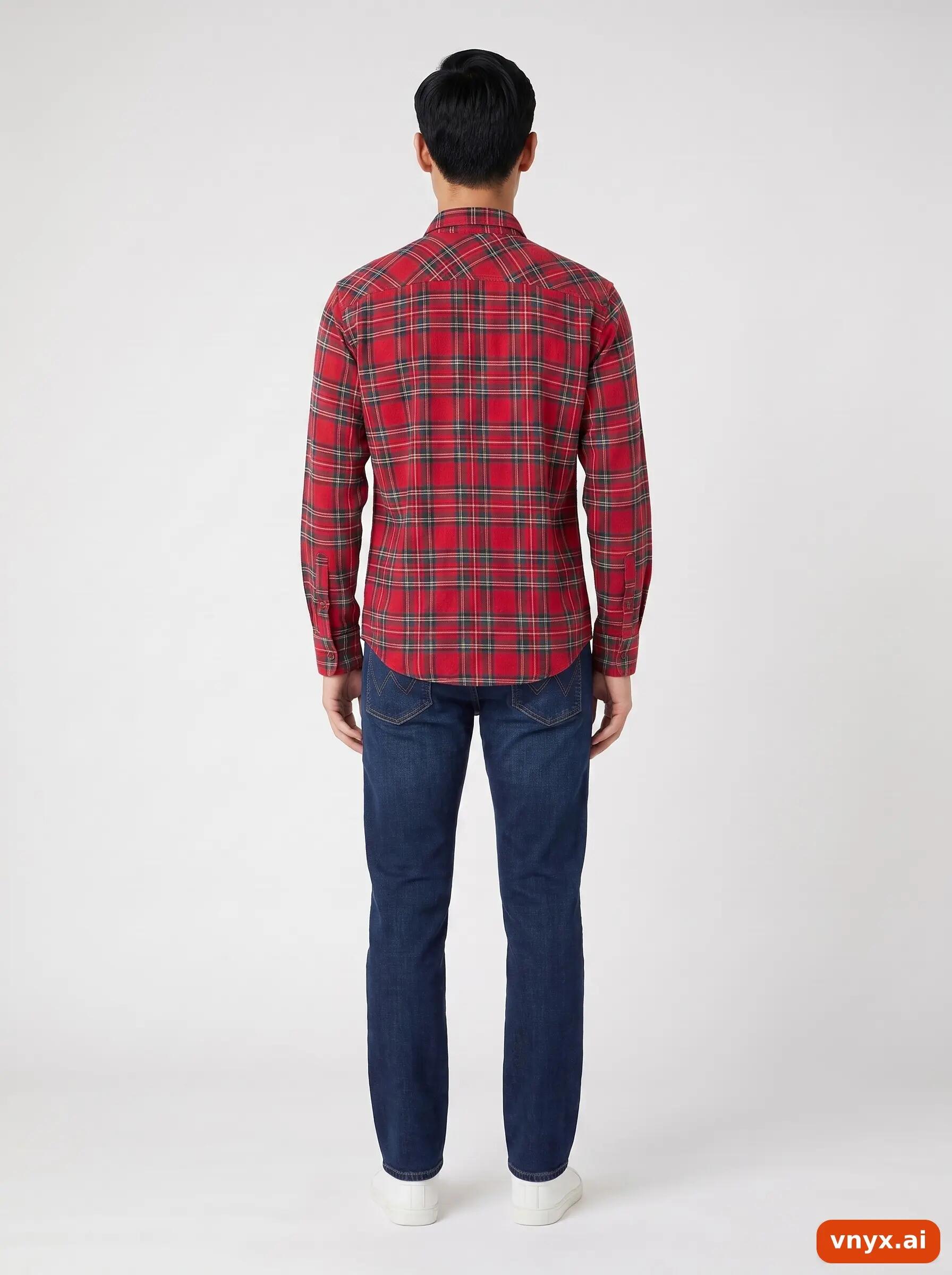 Second Life - Vintage Wrangler Red Casual Shirt Men S 4/6