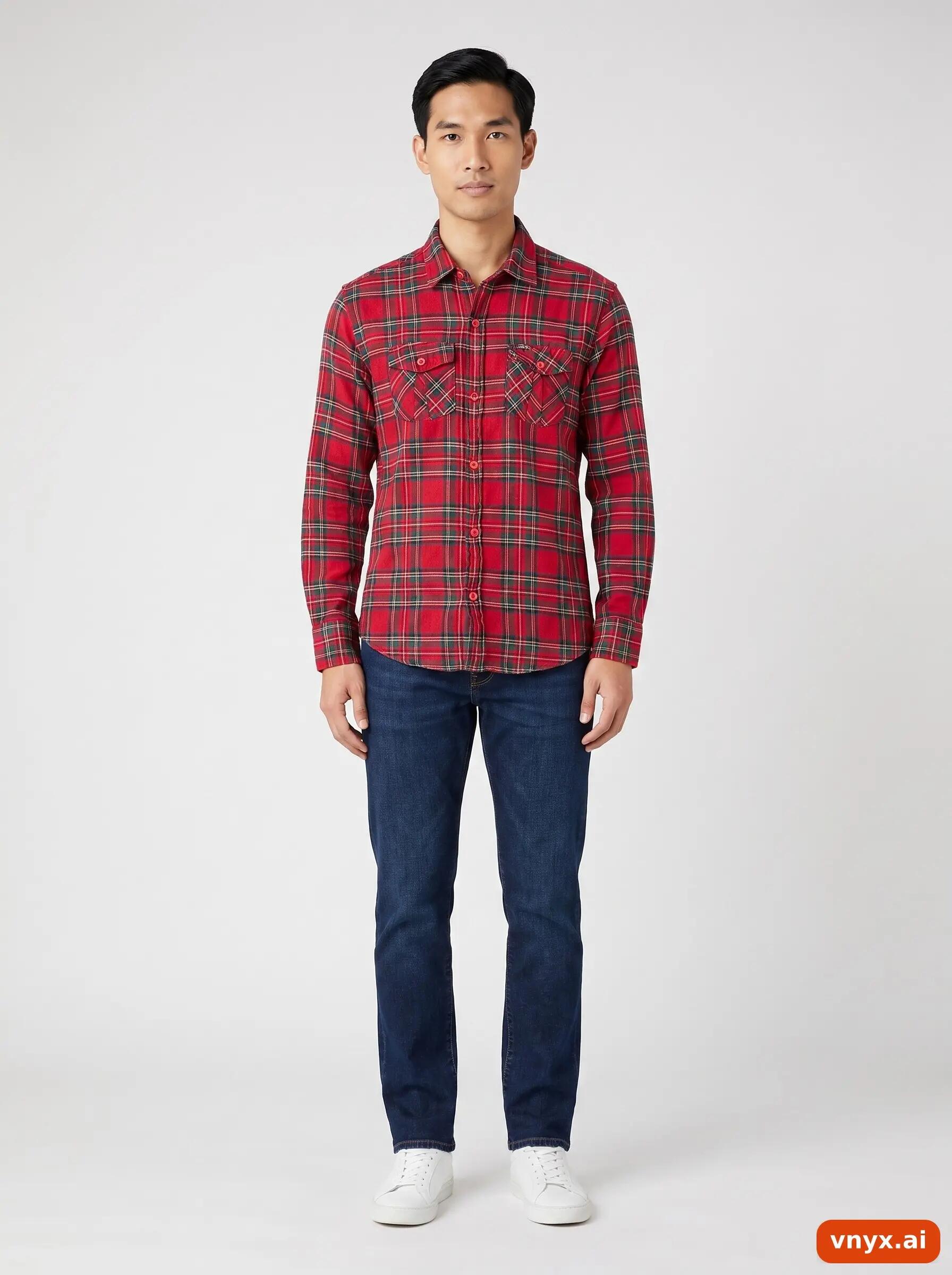 Second Life - Vintage Wrangler Red Casual Shirt Men S 3/6