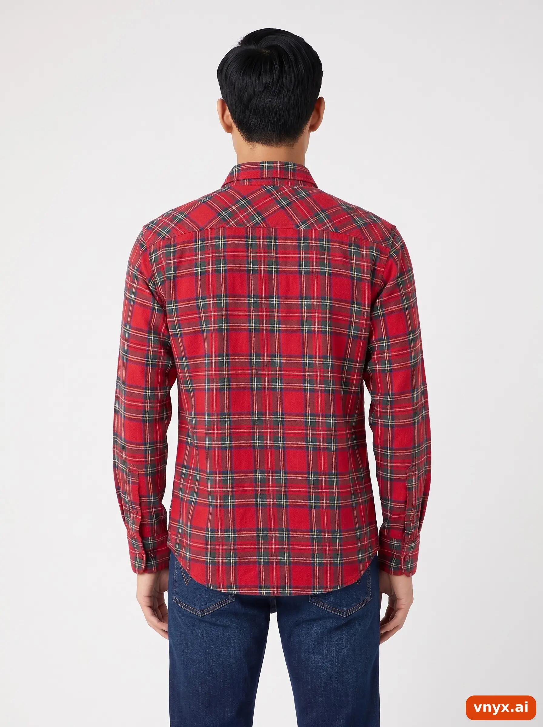 Second Life - Vintage Wrangler Red Casual Shirt Men S 2/6