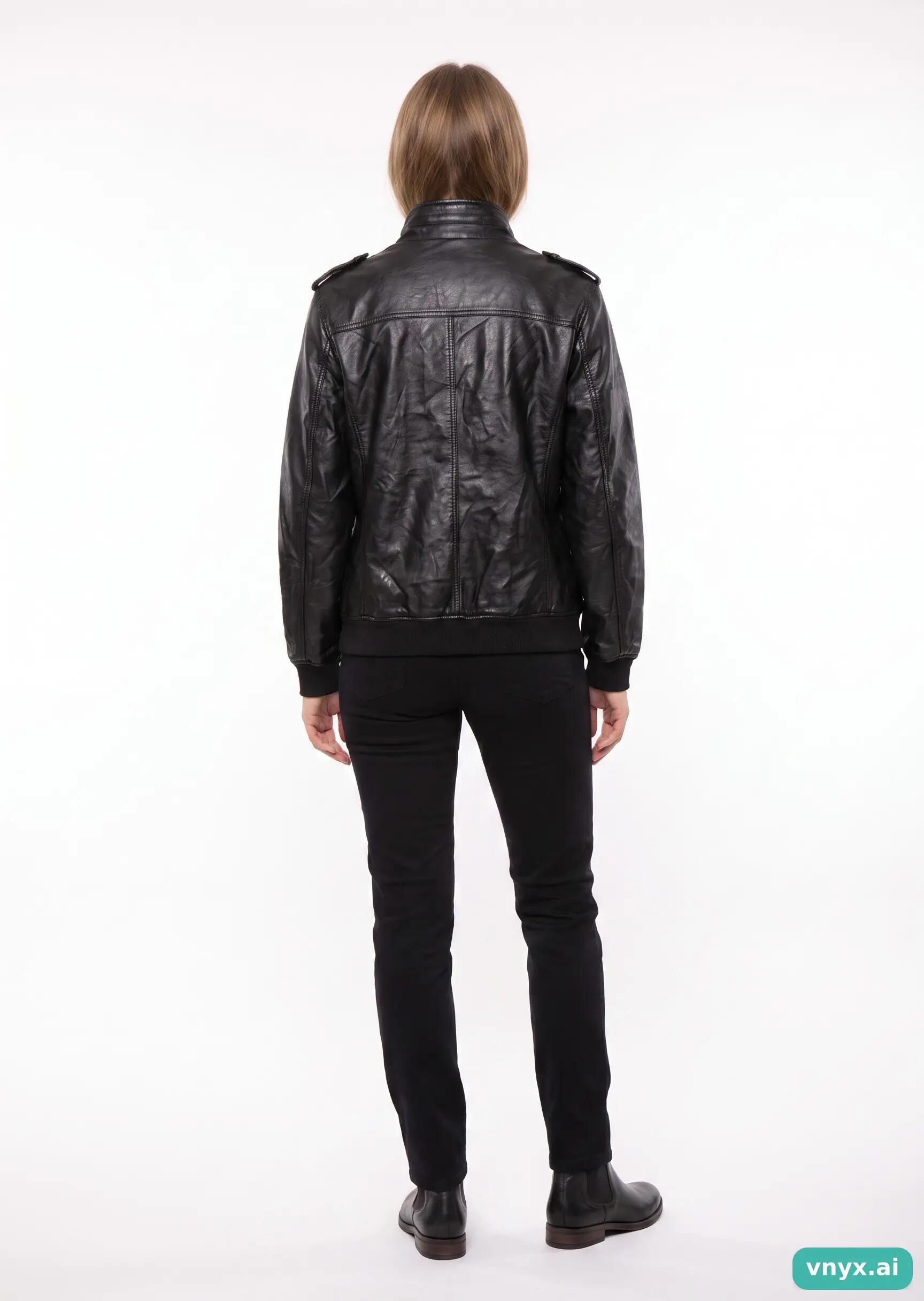 Second Life - Vintage Levi Strauss & Co. Black Leather Jacket Women L 4/5