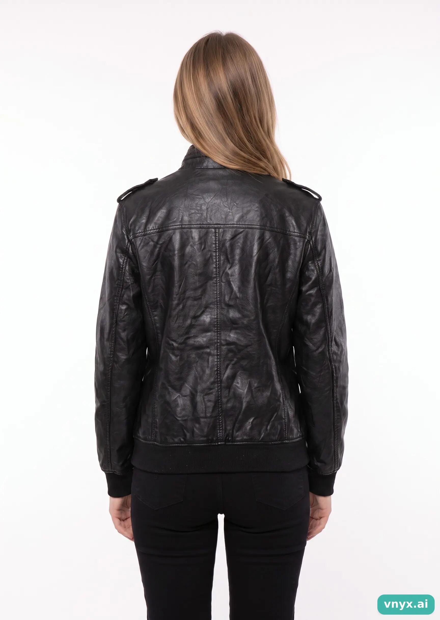 Second Life - Vintage Levi Strauss & Co. Black Leather Jacket Women L 2/5