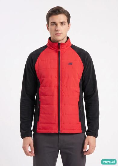 Second Life - Vintage New Balance Red and Black Fleece Jacket Men M