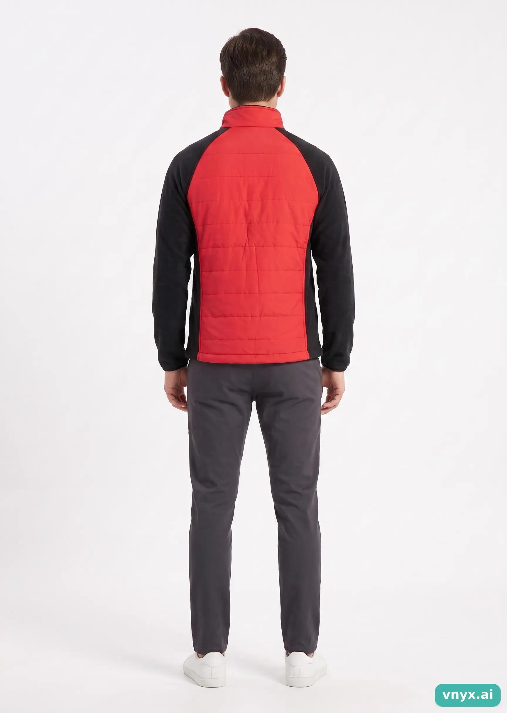 Second Life - Vintage New Balance Red and Black Fleece Jacket Men M 4/5