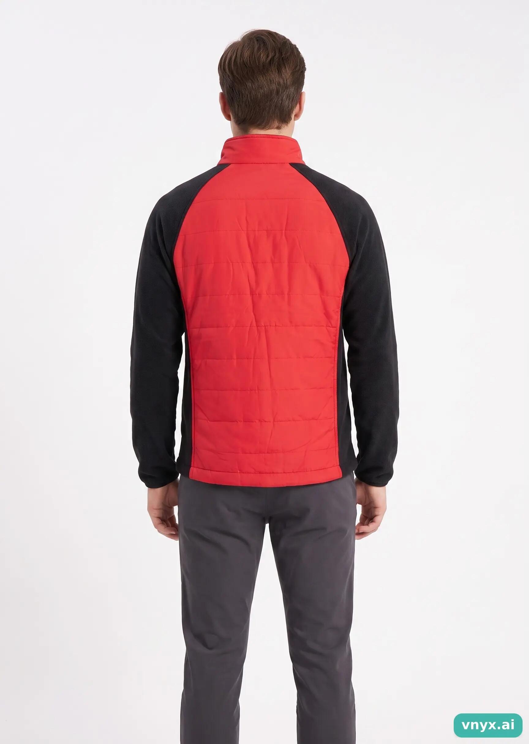 Second Life - Vintage New Balance Red and Black Fleece Jacket Men M 2/5