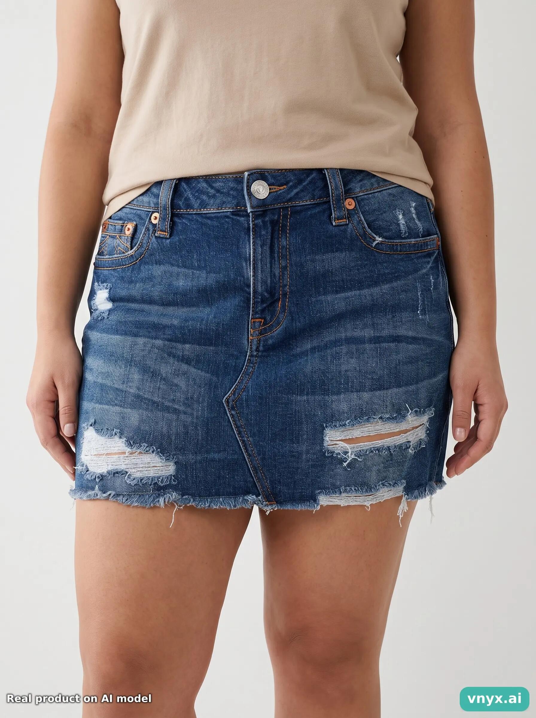 Second Life - Vintage True Religion Blue Denim Skirt Women W36 6/6