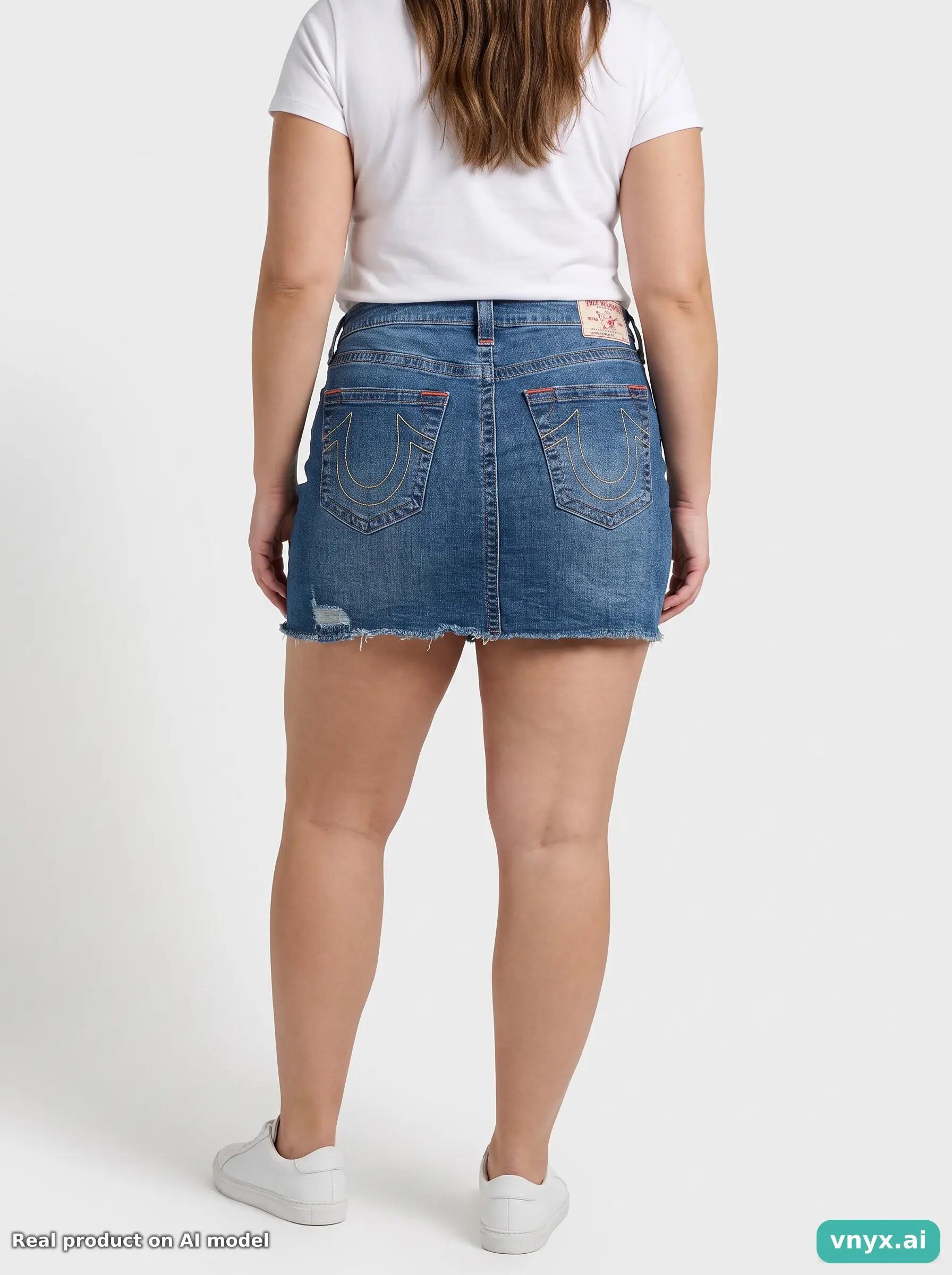 Second Life - Vintage True Religion Blue Denim Skirt Women W36 4/6